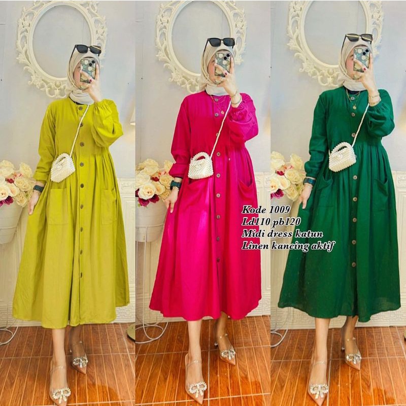 MIDI DRESS  KATUN LINEN BUSUI