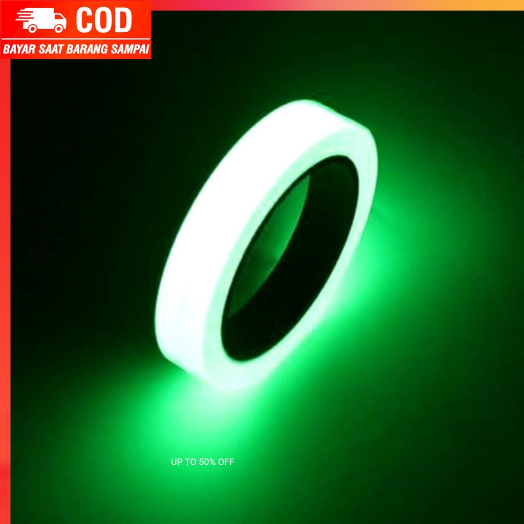 (100% BARANG ORI) YIKAA Lakban Glow In The Dark Luminous Adhesive Tape 1.5cmx10m - A0015