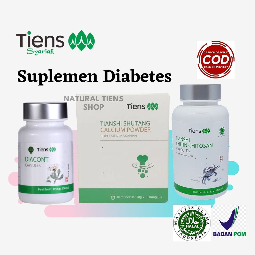 PRODUK TIENS DIABETES 20 HARI PENURUN DIABETES / SHUTANG CALCIUM POWDER & DIABETES CONTROLLER DIACON