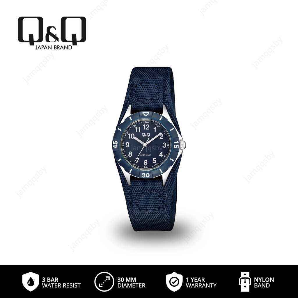 Jam Tangan Arloji Casual Fashion Analog Nylon Q&Q QnQ QQ QZ75 QZ75J Original Tahan Air