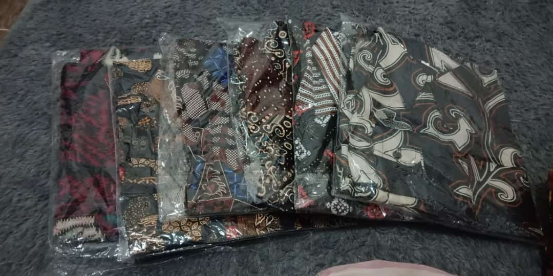 Atasan Batik~bswart Batik Hrb026 Kenongo Hem Pendek Padi Pekalongan Batik Pria Murah Modern Grosir 3