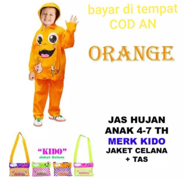Jas Hujan Anak 4-7 Tahun Setelan Jaket Celana Laki laki &amp; Perempuan