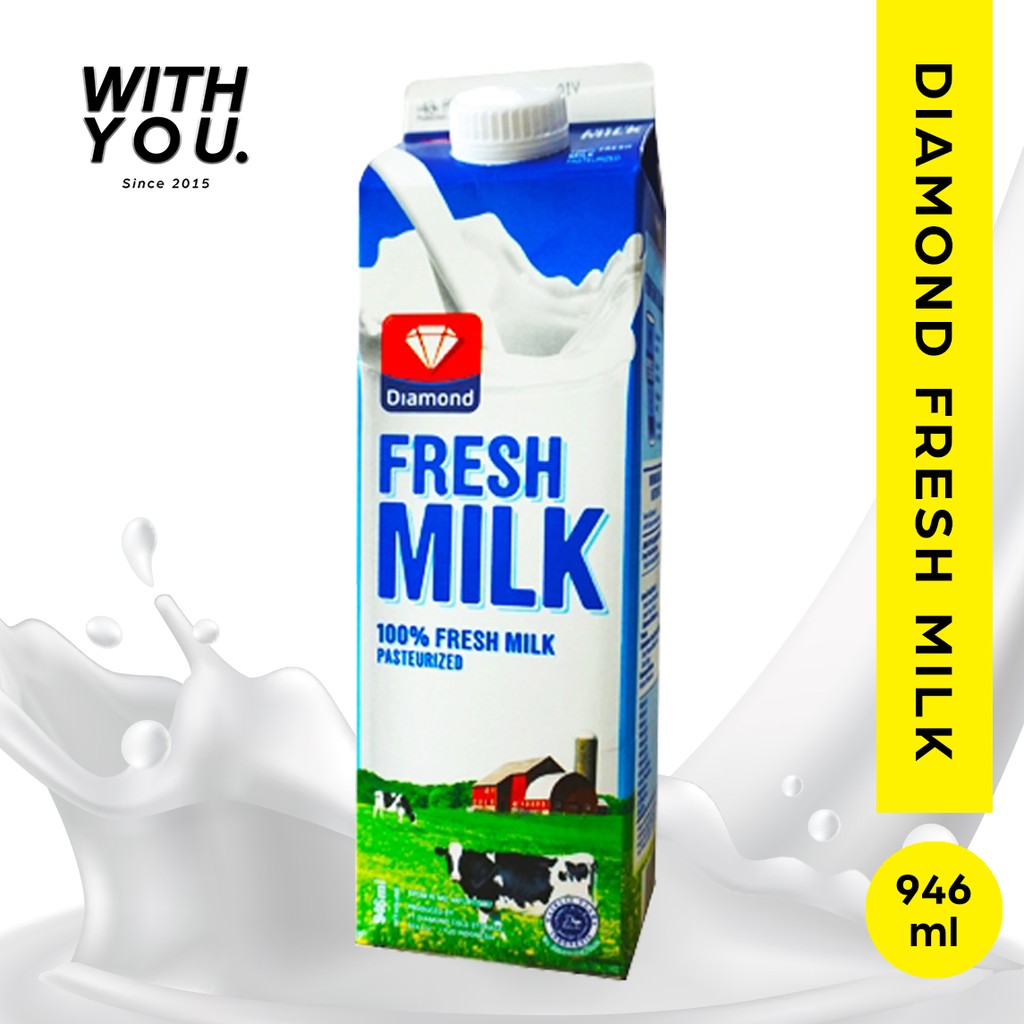

Diamond Fresh Milk Susu Pasteurisasi Plain 1 Karton @12pcs 946ml