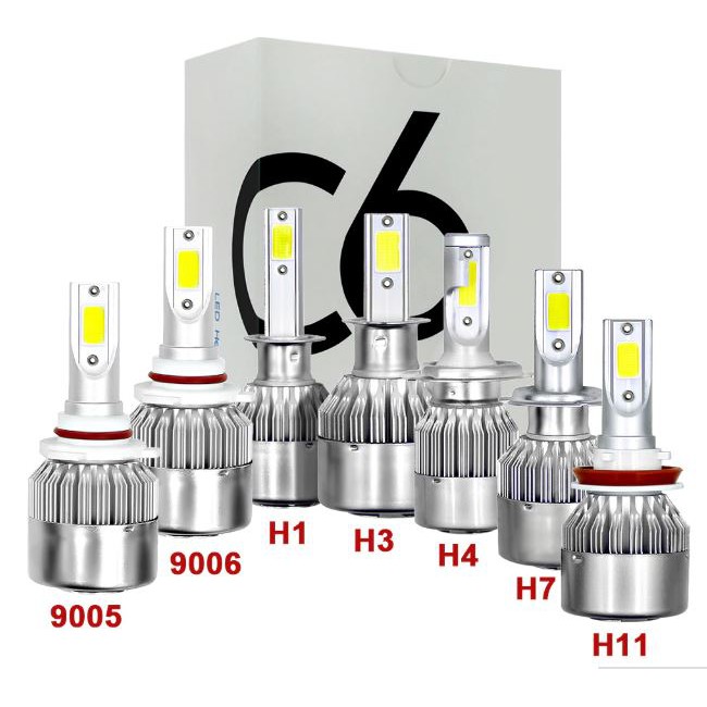 Lampu LED Mobil Headlamp Foglamp H11 H8 H16 H1 H3 H7 HB3 HB4 H4 C6 COB 36W Kuning 3000K Putih 6000K