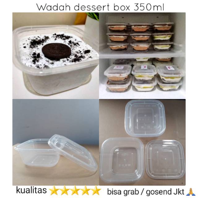 [Isi 10] CUP KOTAK DESSERT BOX + tutup 350ml Wadah dessert