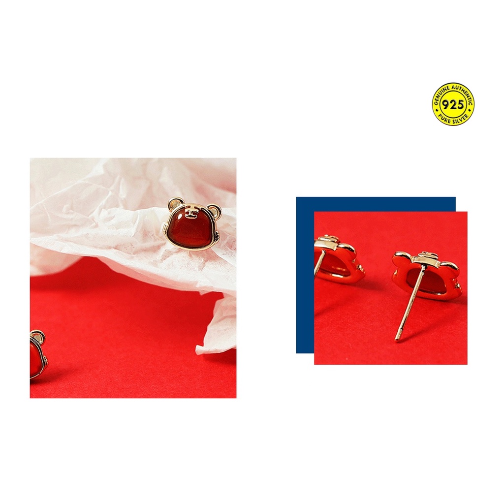 Set Kalung Dan Anting Stud Desain Zodiak Harimau Untuk Wanita