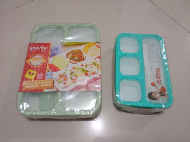 Obral!! Lunch Box Grid Yooyee 4 Sekat Anti Tumpah