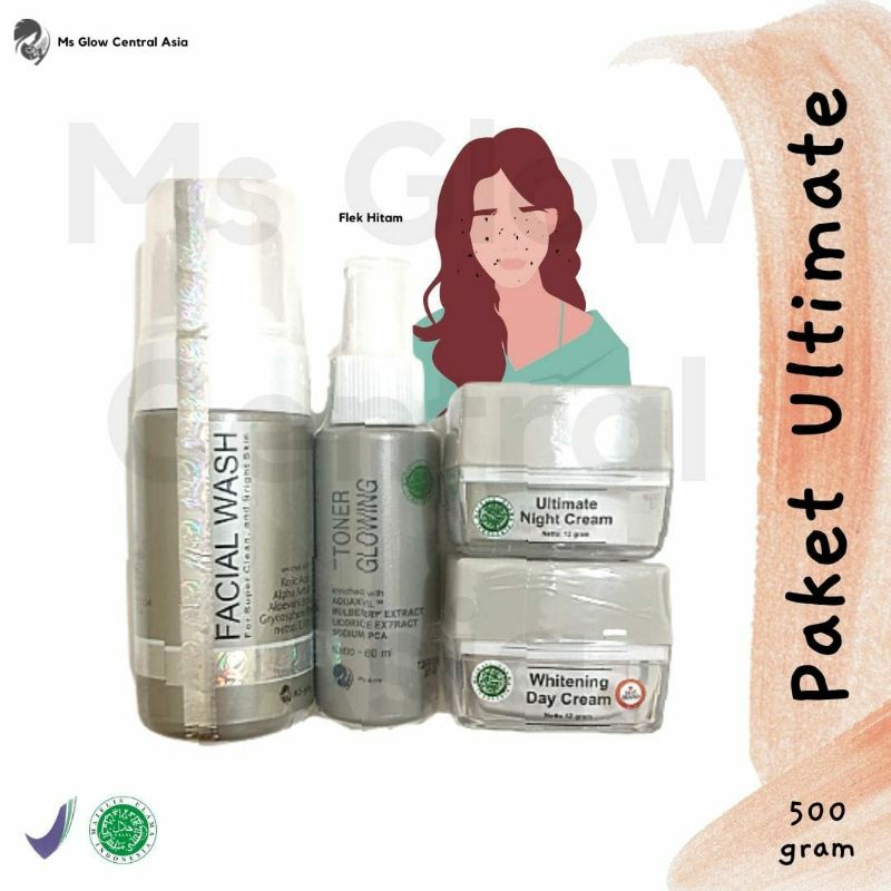 Paket Ultimate / MS Glow / Paket Ultimate MS Glow / Skincare Menghilangkan Flek Hitam