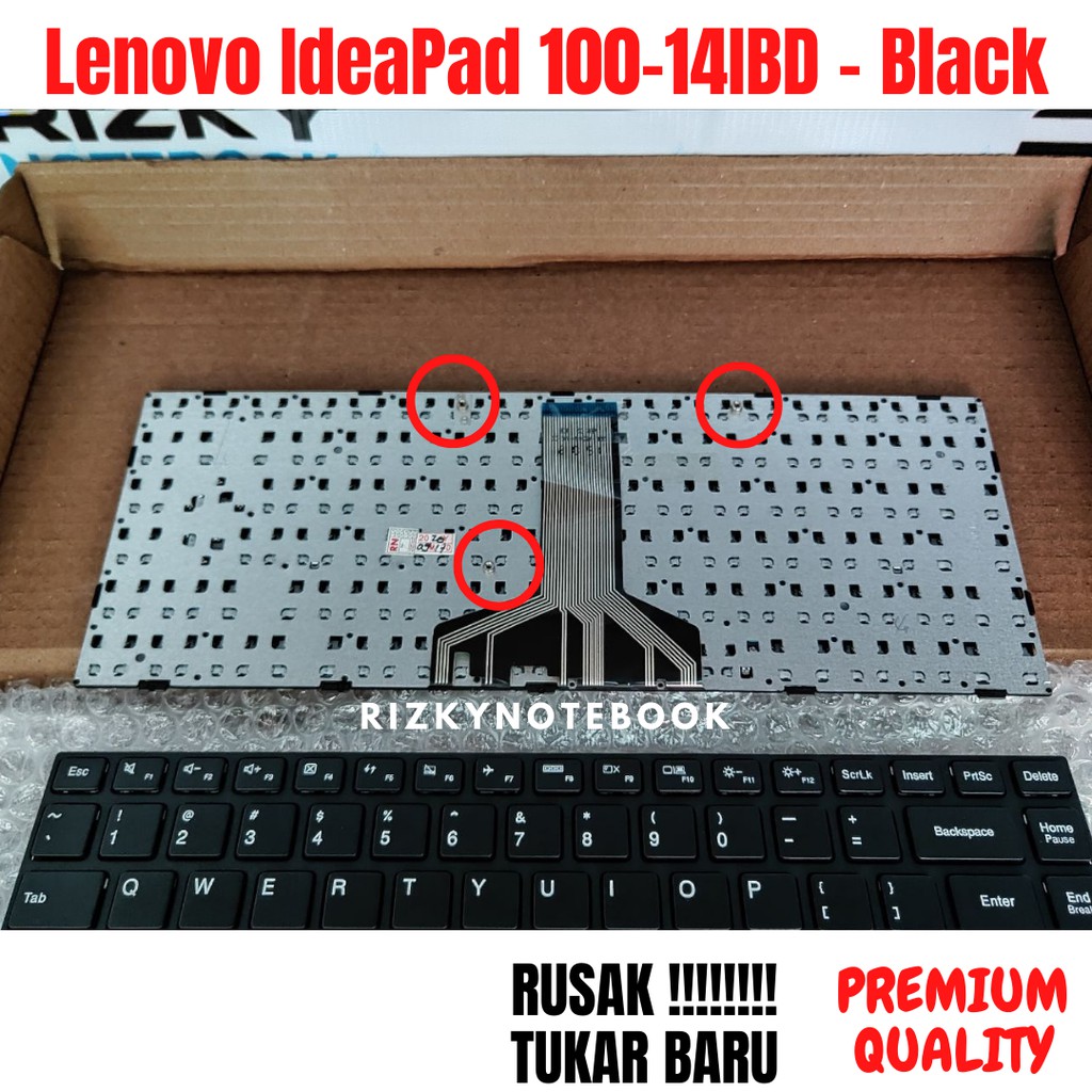 PROMO BISA COD!!! Keyboard Lenovo IdeaPad 100-14IBD - Black ( Central Socket )