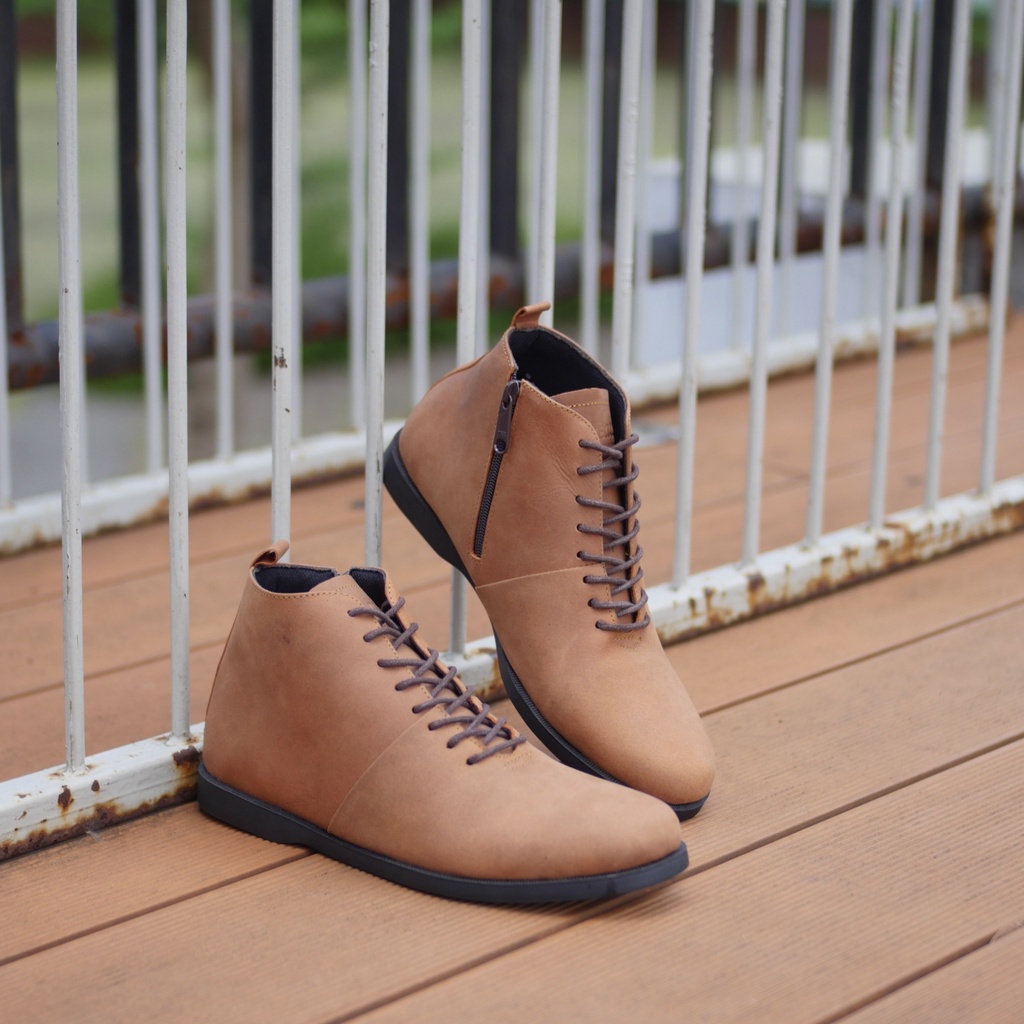 Sverker Camel (Kulit Asli) - Boots pria Kulit Asli Kasual Original - Boot Pria Kulit Sapi Asli