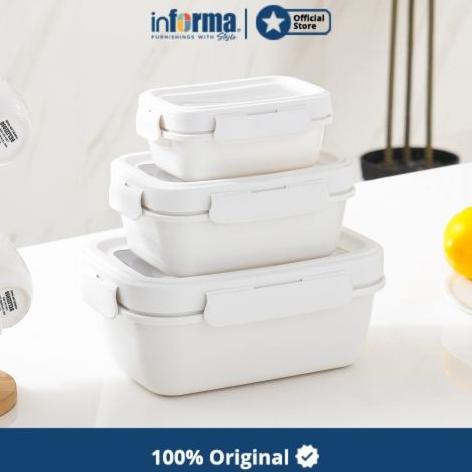 INFORMA - KOTAK MAKAN FOOD CONTAINER ARIA RECTANGLE SET OF 3