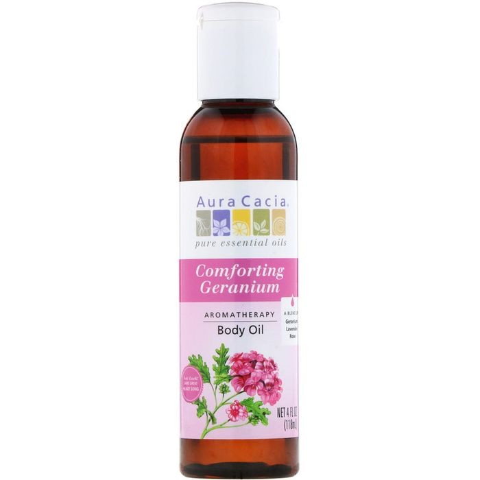 Aura Cacia Geranium Comforting Aromatherapy Body Oil 118 Geranium Oil