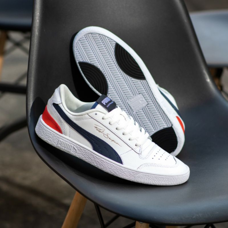 SEPATU PUMA RALPH SAMPSON LOW WHITE/PEACOAT/RED