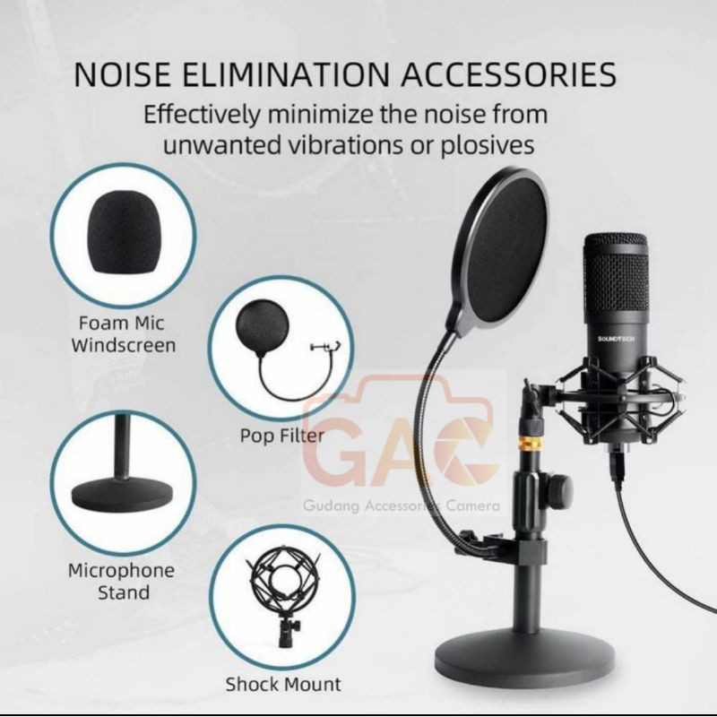 SOUNDTECH USB microphone condenser stand table recording