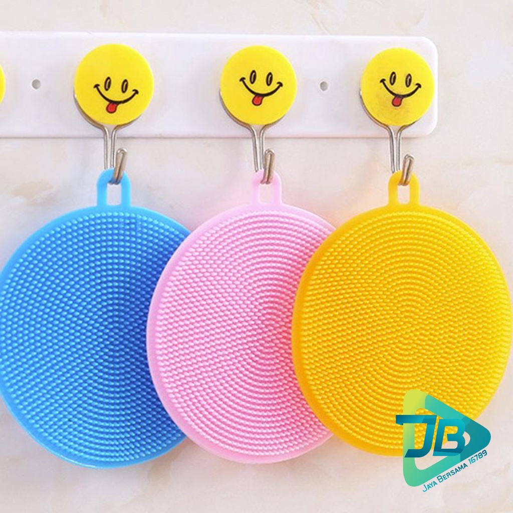 RT04 SPONS SPONGE SPON PENCUCI PIRING BULAT SILIKON SILICONE BRUSH SERBAGUNA FOOD GRADE JB5193