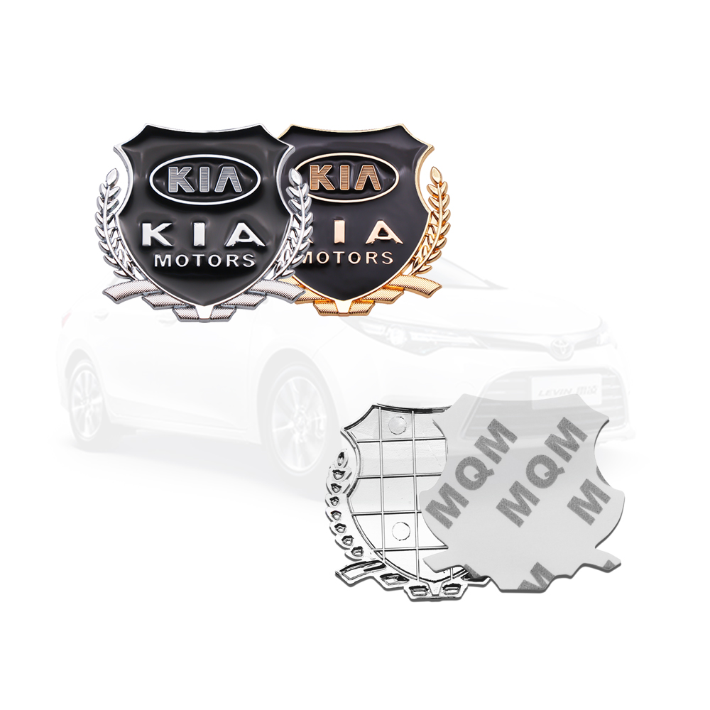 2pcs Stiker Badge Metal Untuk Pintu / Jendela Mobil Kia