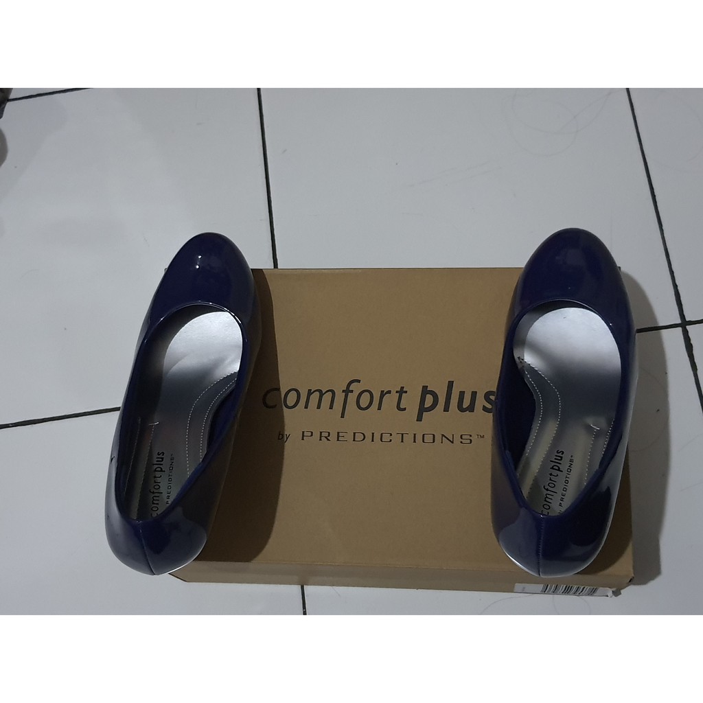 Sepatu heels biru navy ukuran 37 merk comfort plus
