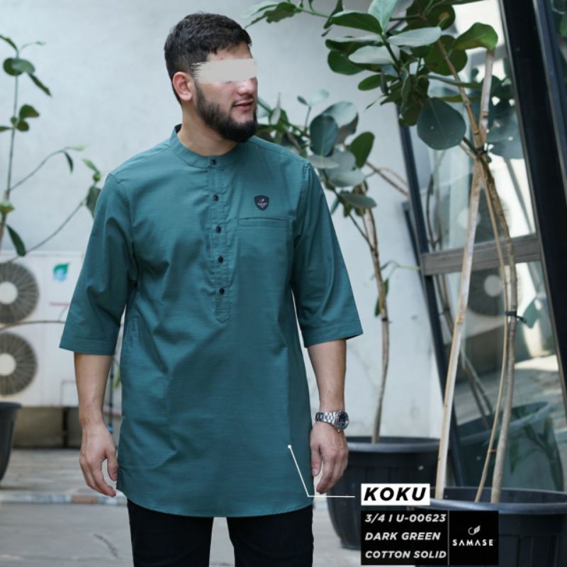 SAMASE KOKU KOKO KURTA U-006 LENGAN 3/4 | DARK GREEN