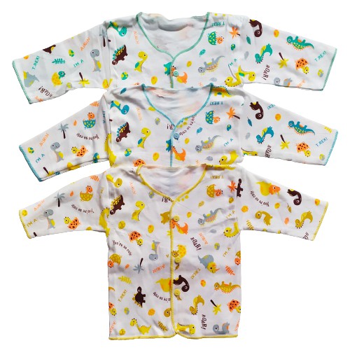 3 Pcs Baju bayi lengan panjang nb Motif  atasan bayi  baju anak lengan panjang  Baju bayi 0-6 bl