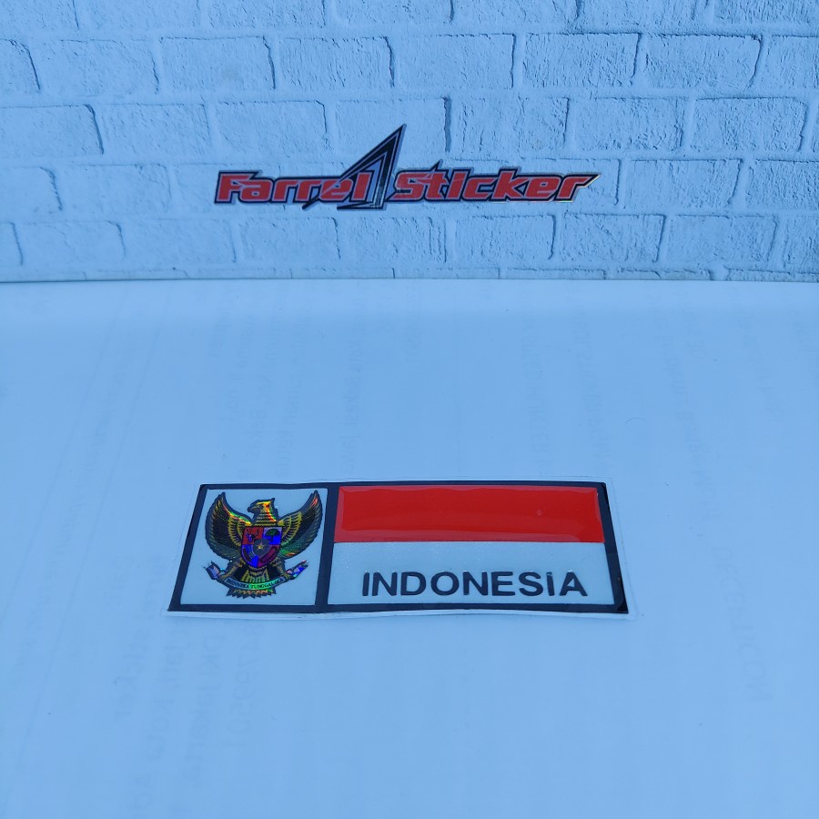 stiker timbul sticker 3d garuda bendera horizontal plat nomor