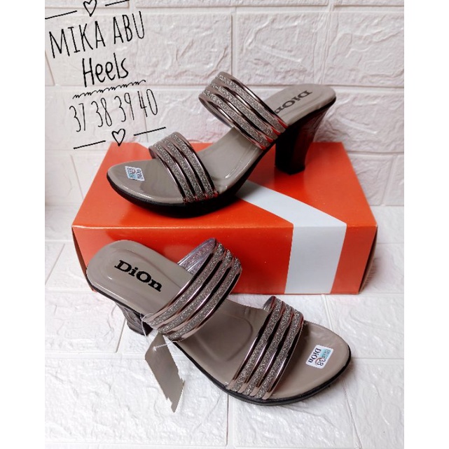 [PROMO TAHUN BARU] SANDAL WANITA CALBI HEELS / SANDAL PESTA-Mika heels abu
