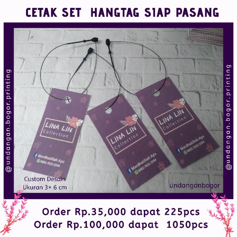 

CETAK HANGTAG CUSTOM DESAIN SUDAH DAPAT TALI /CETAK HANGTAG LEBEL PRODUK FASHION SIAP PASANG