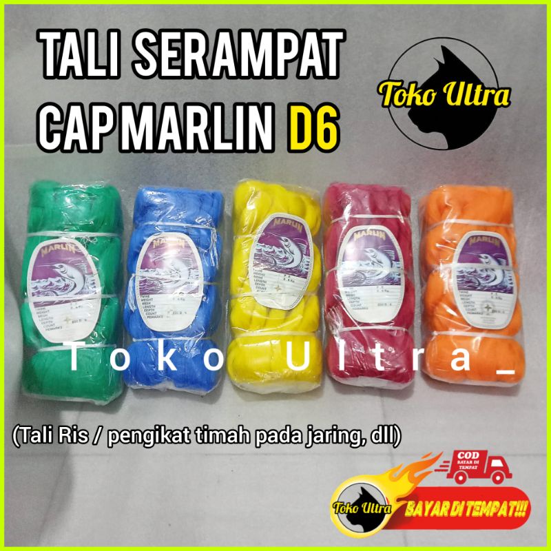 SERAMPAT MARLIN D6 / TALI SERAMPAT JARING / TALI RIS JARING / TALI D6 / BENANG D6 / TALI RIS PUKAT / SERAMPAT CAP MARLIN