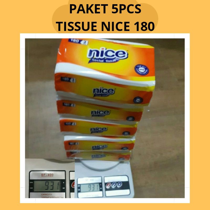 Paket 5 pcs Tissue Facial Nice Tisu Wajah 180sheet setara berat 900-1000 gram-1