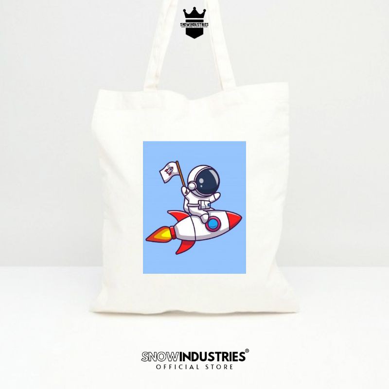 Tote Bag Wanita Pria Kanvas Baby Premium Cute Astronot