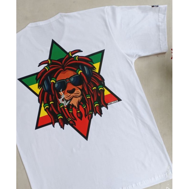 kaos reggae lion star rasta bob marley