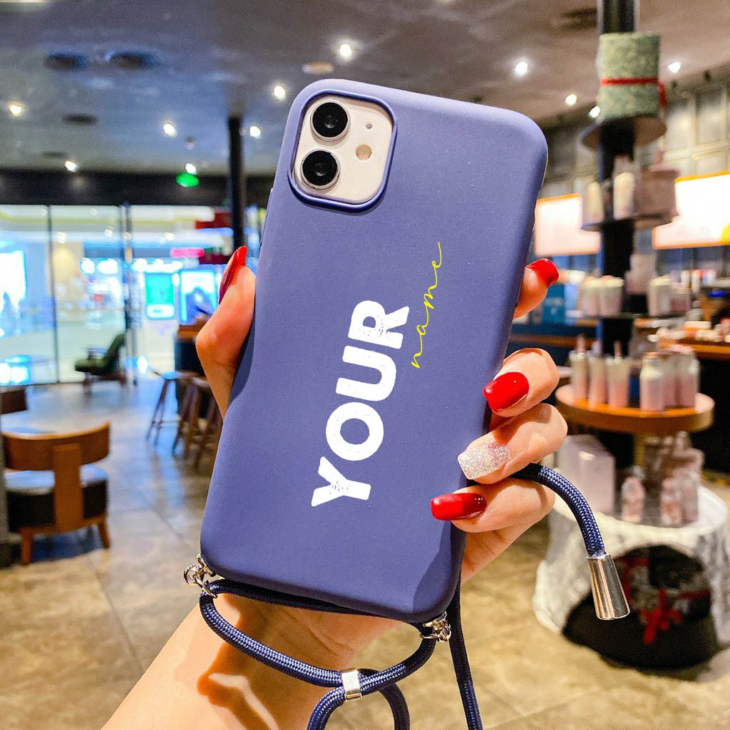 Custom Nama Softcase TPU + Tali for Xiaomi Redmi note 10 note 9 note 9 pro poco m3 9T 9C 9A [S29]