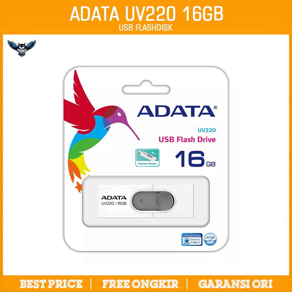 ADATA UV220 16GB - Classic White UFD Flashdisk MyFlash USB 2.0