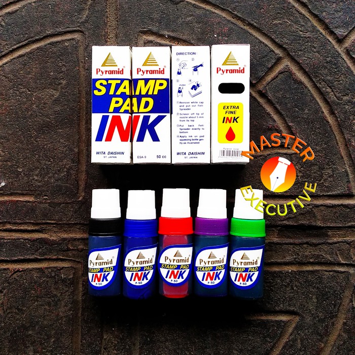 Pyramid Stamp Pad Ink P-50 / Tinta Stempel Cap 50 cc - Hitam