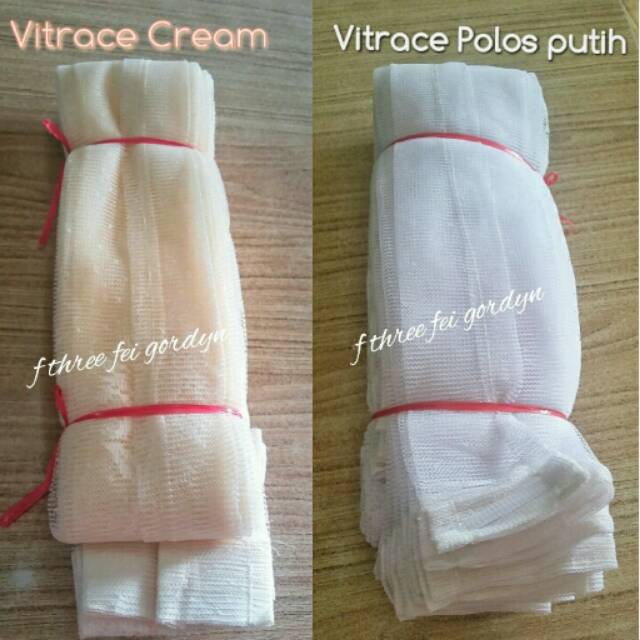L 100 250cm Gordyn Vitrase Polos Motif Bunga Putih dan L 100 250cm Gordyn Vitrase Polos Motif Bunga Putih dan