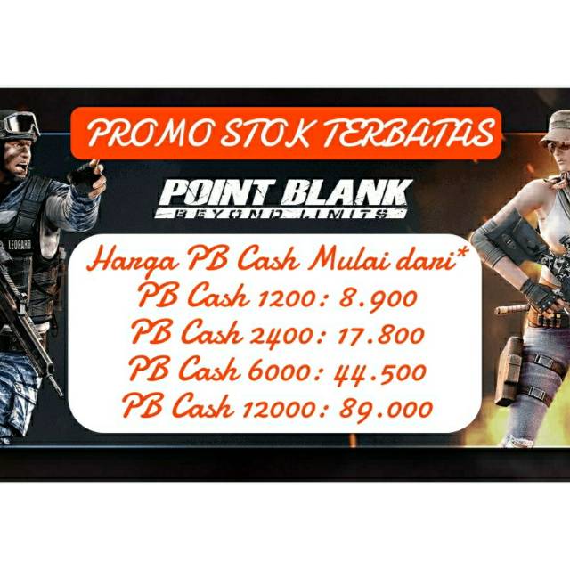 Point blank cash zepetto 1200 2400 6000 shopee indonesia