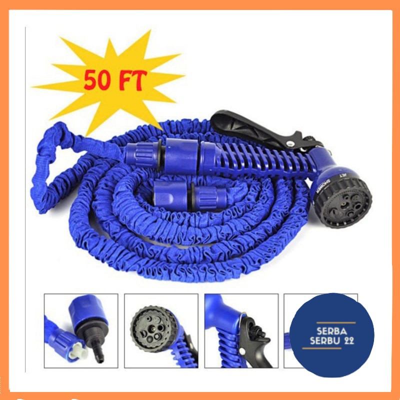 Selang Air Magic Hose 15 Meter 50Ft  Selang Air Elastis Berkualitas Serbaguna [SS]