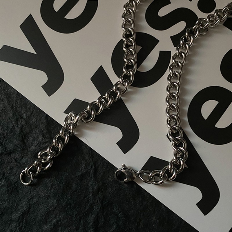 Fashion Stitching Double-Layer Necklace Hip Hop Simple Chain Accessories Pendant