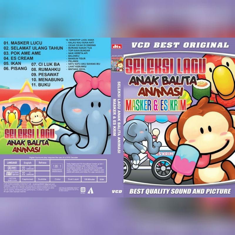 Kaset VCD Seleksi Lagu Anak Anak Balita Animasi