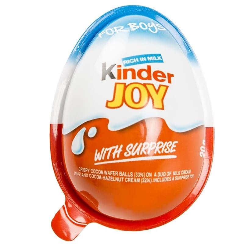 Kinderjoy For Boys dan Girls Coklat dengan Isi Mainan 20gr Kinder Joy Cokelat Egg Chocolate