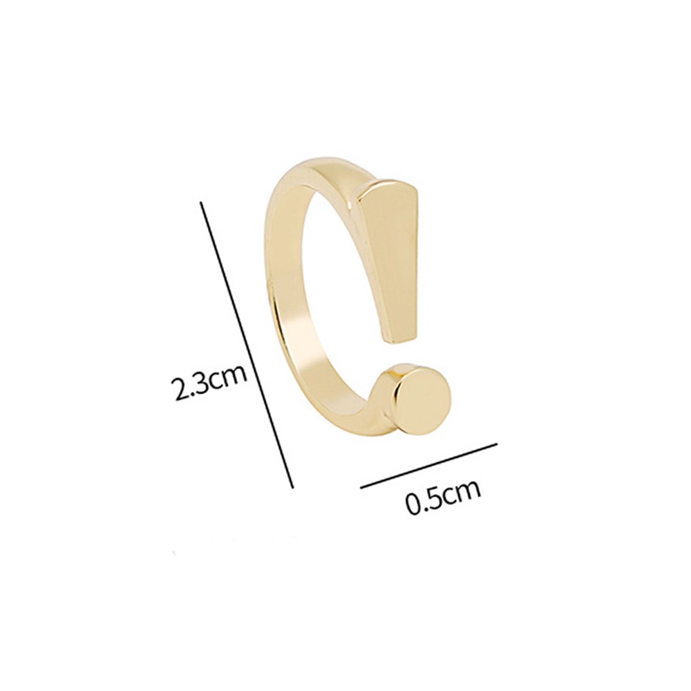 Cincin Model Terbuka Bahan Metal Warna Goldsilver Desain Geometri Adjustable Untuk Wanita