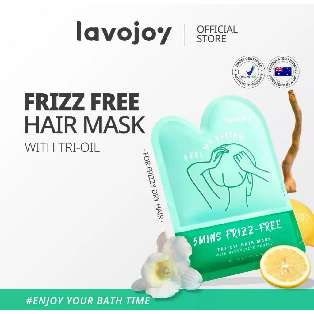 BPOM Lavojoy 5 Mins Frizz-Free Hair Mask Feel My Rhythm | Masker Rambut Tri-Oil Amino Acid Hydrolyzed Protein Smooths, Soft and Moisturizes