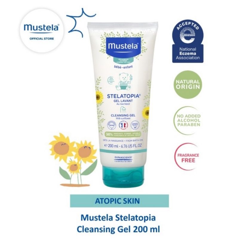 Mustela Stelatopia Cleansing Gel 200 ml/Sabun Mandi Bayi Mustela