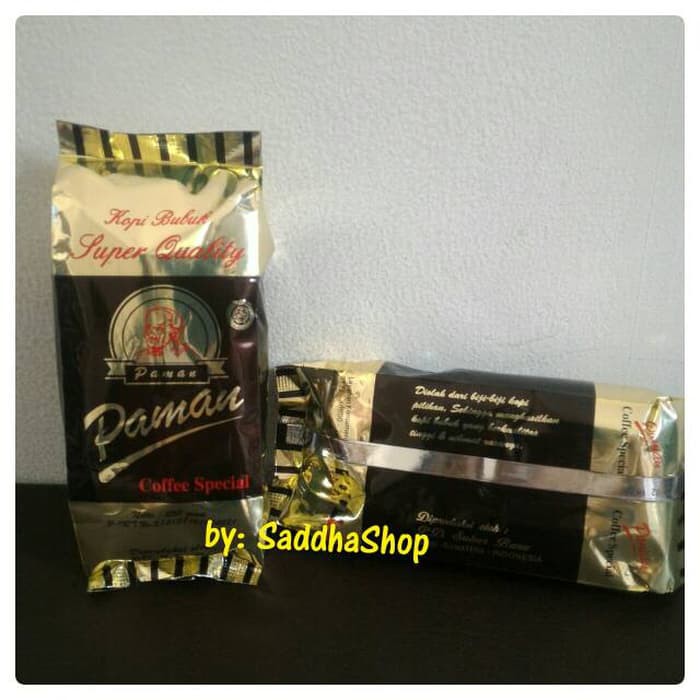 

Kopi Bubuk Hitam Robusta Nikmat Mantap Asli Cap Paman Jambi 250gram - kkp1398