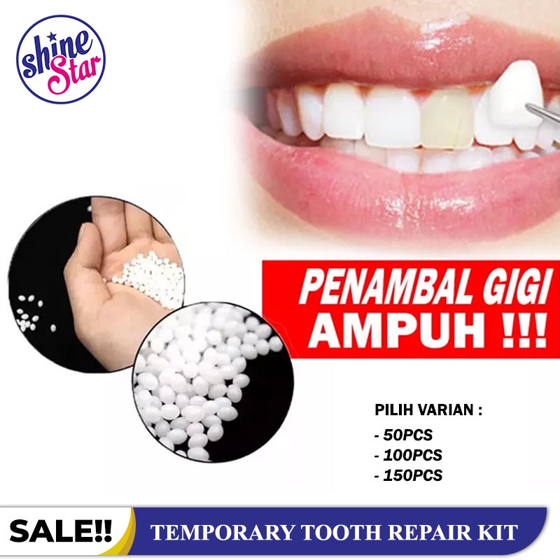 SHINE STAR - [ PROMO 50 BUTIR ] PENAMBAL GIGI OMPONG TEMPTOOTH MURAH / GIGI PALSU PENAMBAL GIGI PATAH RENGGANG