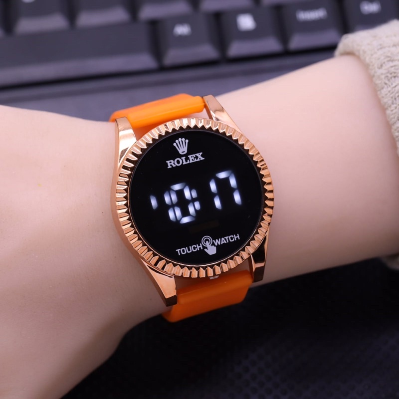 ROLEX LED TOUCH WATCH RUBBER FREE BOX KANCING