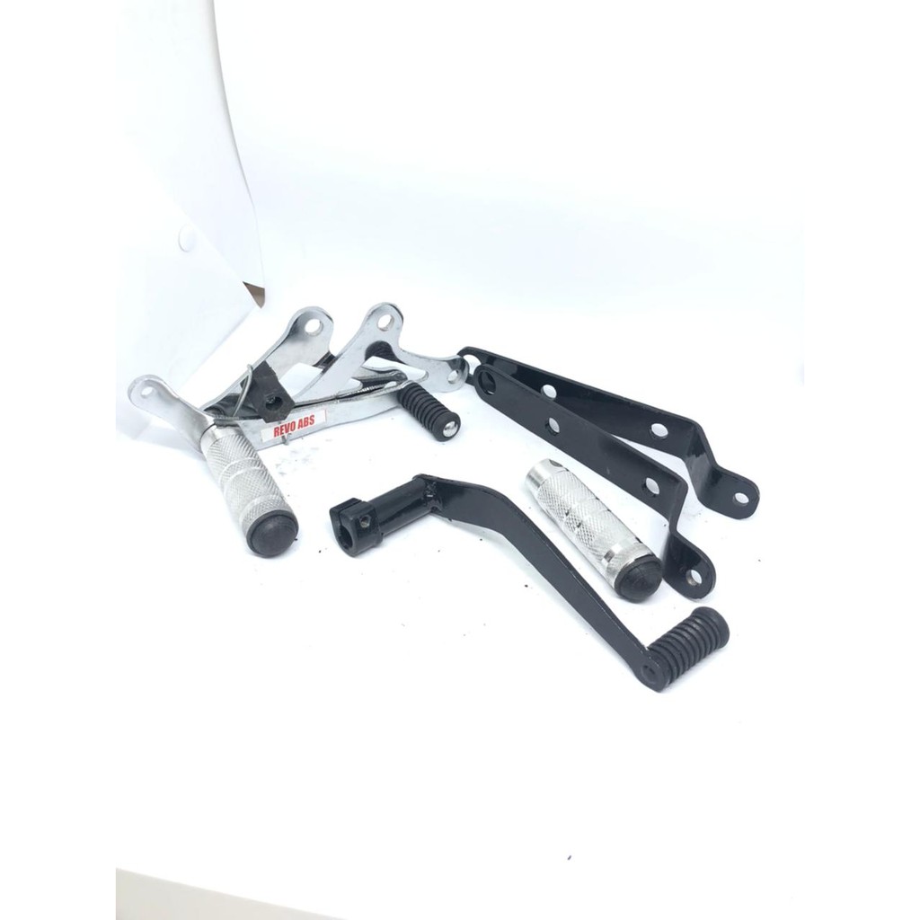 FOOTSTEP depan UNDERBONE motor REVO ABS chrome besi tebal 1 set - step underbone set oper gigi motor REVO ABS BESI TEBAL