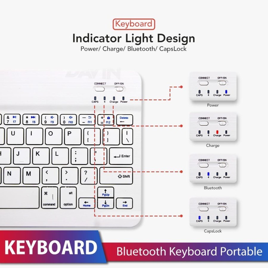 KEYBOARD WIRELESS BLUETOOTH KEYBOARD SLIM FOR WINDOWS ANDROID IOS PC RECHARGEABLE BR62