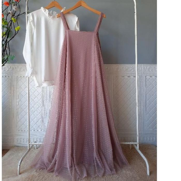 ♥MALL♥ BAJU PESTA/GAMIS MEWAH/DRESS PESTA HIJAB OVERAL+INNER TILE DOT/GAMIS MEWAH MURAH sale