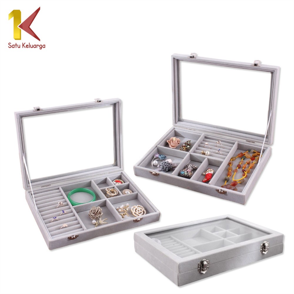 Satu Keluarga Kotak Perhiasan K22 Seserahan Jewelry Box Cincin Kalung Tempat Penyimpanan Aksesoris W