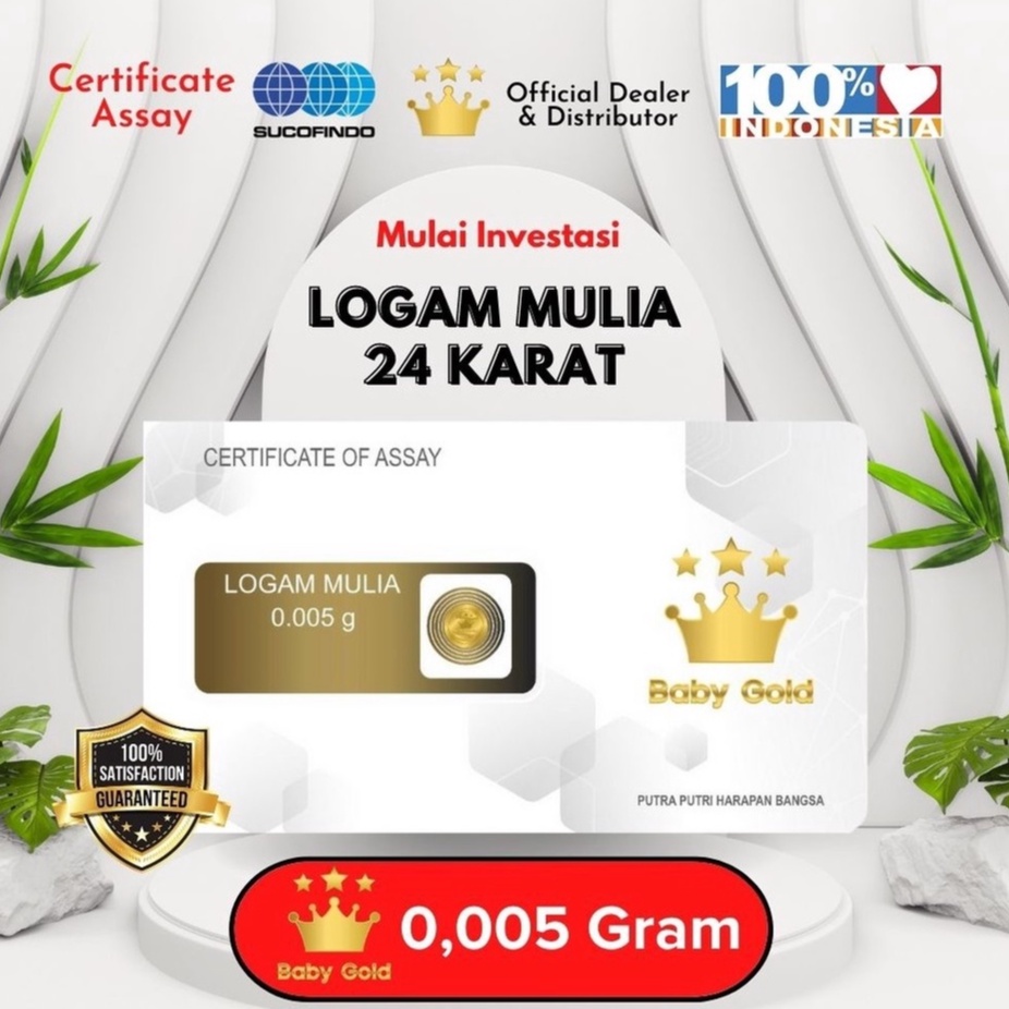 Mostalkidsmall Logam Mulia Emas Mini Batangan 0.001 Gram 24 Karat Minigram Gold Asli 0.002 Gram 0.005 Gram 0.01  Distributor Bandung